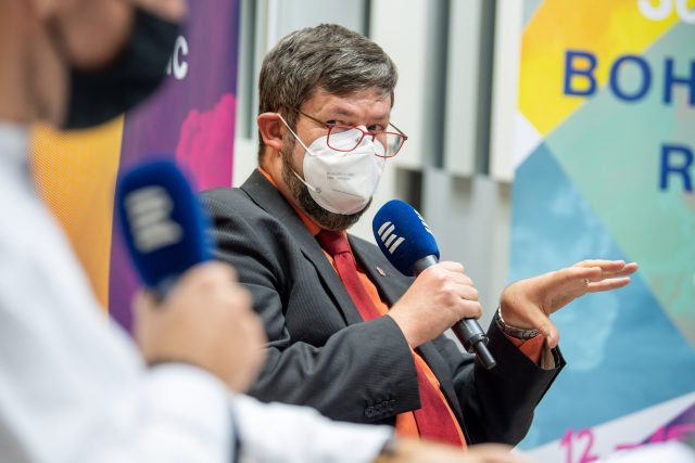 Pavel Novák at an online debate at Prix Bohemia Radio festival